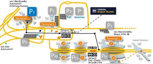 parking P1 terminal 1 Roissy CDG