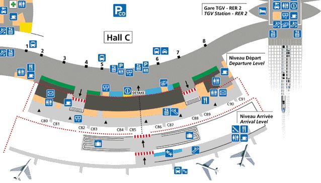 plan terminal 2C Roissy CDG